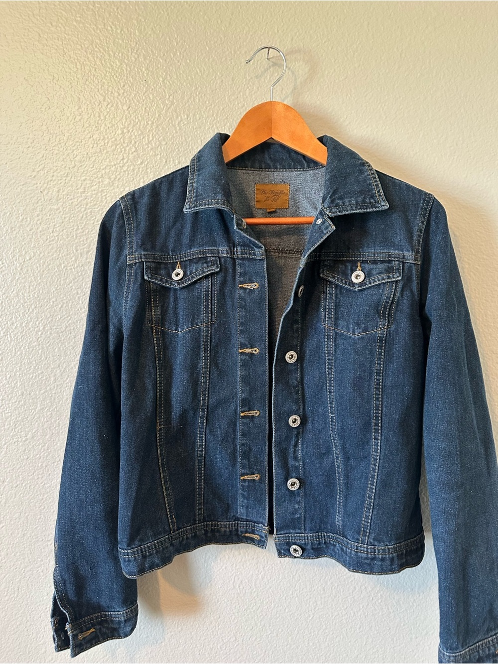 Dark Blue Denim Jacket - Classic Button-Front Jean Jacket